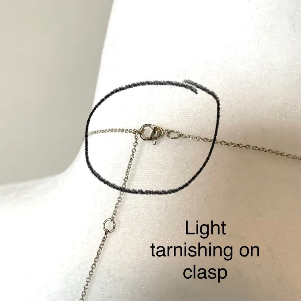 Minimalist Silver Tone Bar Necklace | Layering Necklace Blank Plate Necklace